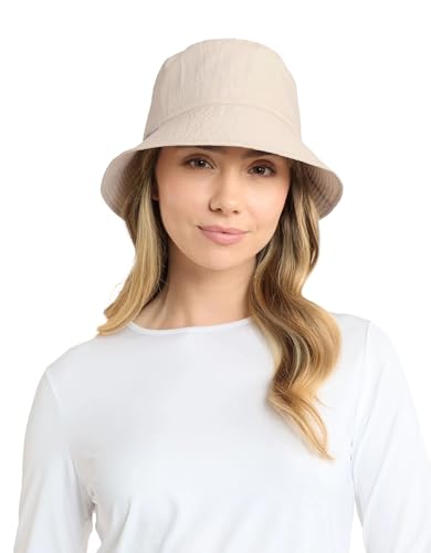 Solbari Unisex Bondi Bucket Hat UPF 50+ - color: Beige, size: Small-Medium