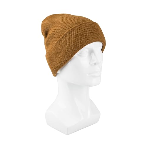 Levi's Mens All-Season Hero Beanie Soft Knit Cuffed Winter Hat, Warm & Comfortable Everyday Style - color: Tan Red Tab