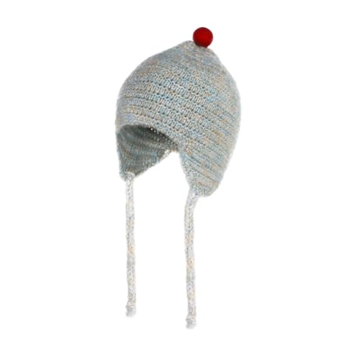 PENINSULA LOVE Toddler Kids Peruvian Beanie Hat Winter Earflap Knitted Beanie Slouchy Ski Snow Hat for Boys Girls 2-6 Years - color: Light Blue