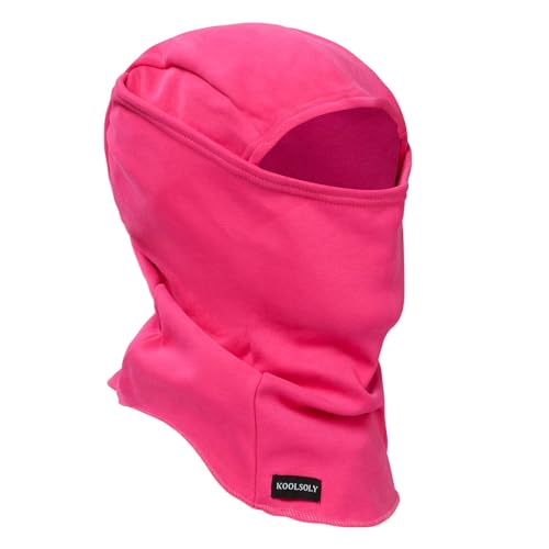 KOOLSOLY Ski Mask Balaclava Cold Weather Warm and Fleece Face Mask Neck Warmer Full Face Mask for Men&Women - color: Red