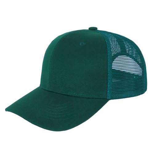 ZH 12 Pack Mesh Trucker Hats, Bulk Baseball Caps for Men and Women, Trucker Cap Wholesale - color: Dark-green
