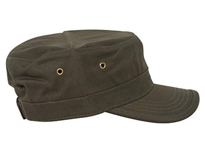 Wholesale Enzyme Washed Cotton Army Cadet Castro Hats - color: Olive