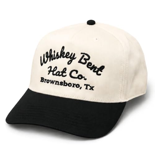 WHISKEY BENT HAT CO. JJ Hat - 2-Tone Adjustable Snapback Cap - color: Cream/Black
