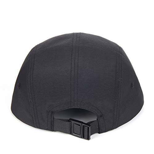 5 Panel Baseball Cap Camp Cap Taslon Short Brim Cap Quick Dry Hat Flat Bill Big Size Large Caps Oversize Running Hat - color: Black, size: 7 3/4