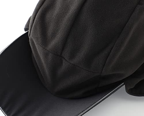 Connectyle Men's Water-Resistant Winter Hat Reflective Fleece Lined Earflap Cap Warm Baseball Sports Hat - color: Black