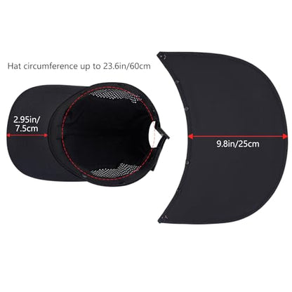 BASSDASH UPF 50+ Fishing Hat, Baseball Cap with Removable Neck Flap - color: Black With Unfoldable Brim