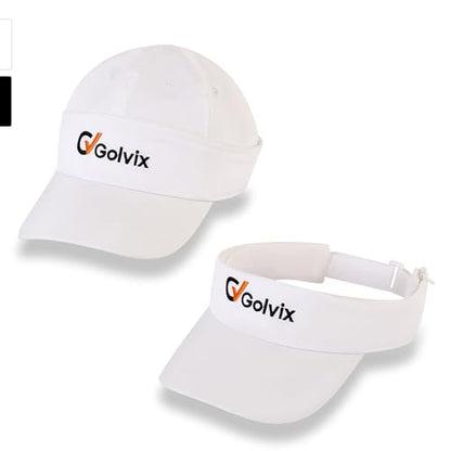 2-in-1 Convertible Golf Visor & Baseball Cap, Lightweight Breathable Sports Hat for Men & Women, Adjustable 100% Polyester - color: White