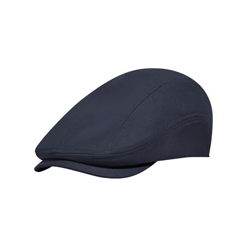 100% Cotton Newsboy Cap for Men Adjustable Flat Gatsby Ivy Cabbie Beret Hat for Summer Driving Hunting - color: Navy-bb, size: Large