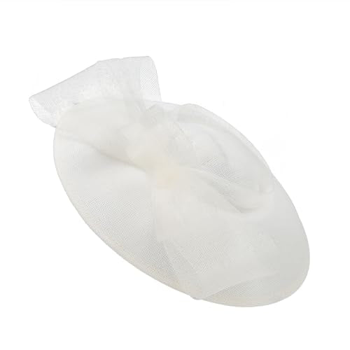 Elegant Wide Brim Fascinator Hat for Women, Detachable Headband & Clip - color: White
