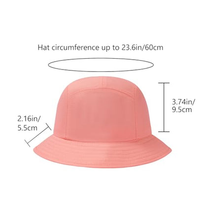 BASSDASH UPF50+ Fishing Bucket Hat for Men Women Lightweight Water Resistant Packable Outdoor Summer Sun Hats FH13 - color: Peach Pink