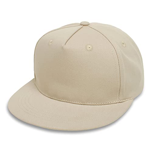BAVST Kids Boy Girl Baseball Cap Baby Sun Hat Adjustable Toddler Trucker Hats with Flat Brim for Summer Outdoor - color: Z-beige, size: 1-2T