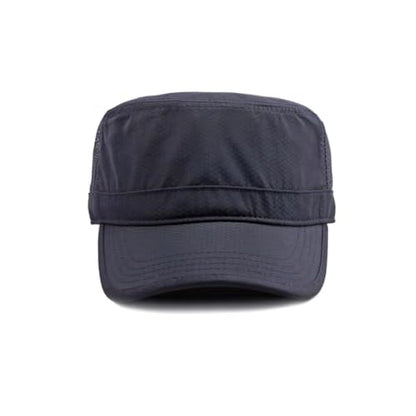 FASHIXD Mesh Military Hat for Men Summer Army Cap Quick Qry Short Bill Hat Cadet Cap - color: Dark Blue