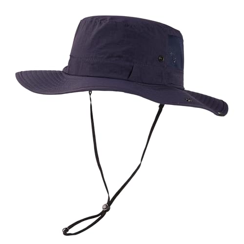 TOP-EX Wide Brim Mesh Sun Hat for Men and Women, UPF 50+ Water-Resistant - color: Navy, size: X-Large