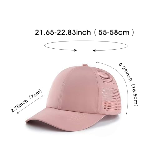 HH HOFNEN Women Quick Drying Baseball Cap Sun Hat Unstructured Golf Hat - color: #1 Army Green+dark Pink