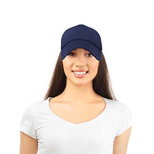 DALIX Solid Blank Trucker Hats Caps 2 Pack - color: Navy Blue