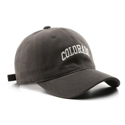 Colorado Hat Unisex Solid Color Baseball Cap Sun Hat for Men and Women - color: Grey