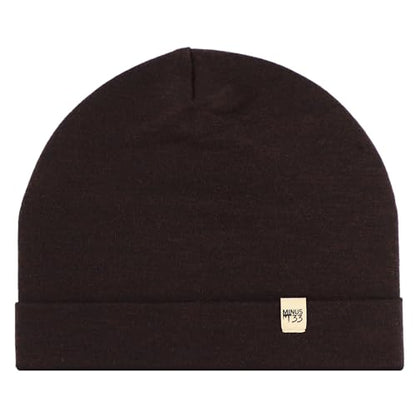 100% Merino Wool Cuff Beanie - Warm Winter Hat - Novelty Beanie - Toque - color: Dark Brown