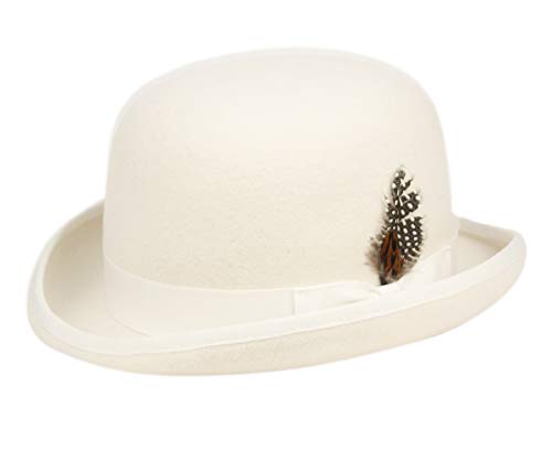 EPOCH Men's Wool Felt Derby Hat - color: Ivory, size: Small