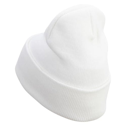 e4Hats.com 12 inch Cuffed Knit Long Beanie - color: White