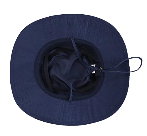 Connectyle Kids Wide Brim Sun Hat for Toddler Boys Girls Breathable Bucket Hat for Fishing Hiking UPF 50+ Protection Sun Hat - color: Navy Blue