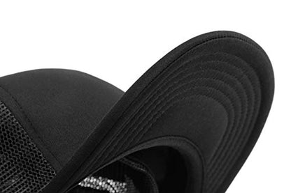 Quality 5 Panel High Crown Trucker Foam Mesh Hat Snapback Men Women Unisex Waterproof Blank Cap #2070 - color: White / Black