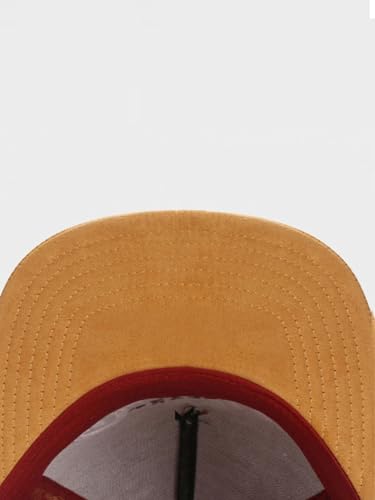 CL BK Fastball CAP1 Snapback Cap, Red and Tan Two-Tone, Suede Brim