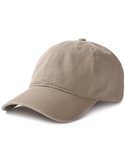 FURTALK Unisex Vintage Unstructured Baseball Cap Washed Cotton Dad Hat - color: Light Khak, size: Medium-Large