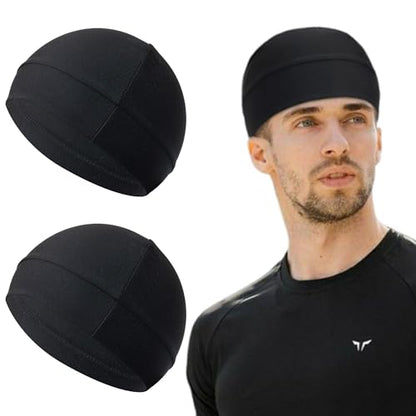 Qearl Cooling Skull Caps Helmet Liner Cycling Caps for Men Women - color: Black