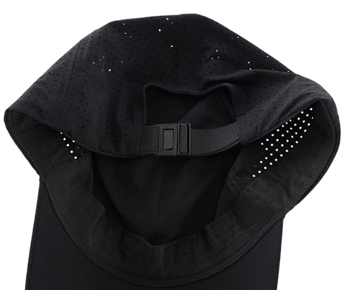 Connectyle Quick Dry Performance Run Hat for Men Women Lightweight Adjustable Sports Cap UPF 50+ Sun Protection Baseball Cap - color: Black