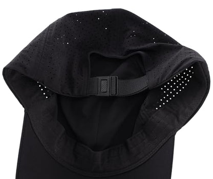 Connectyle Quick Dry Performance Run Hat for Men Women Lightweight Adjustable Sports Cap UPF 50+ Sun Protection Baseball Cap - color: Black