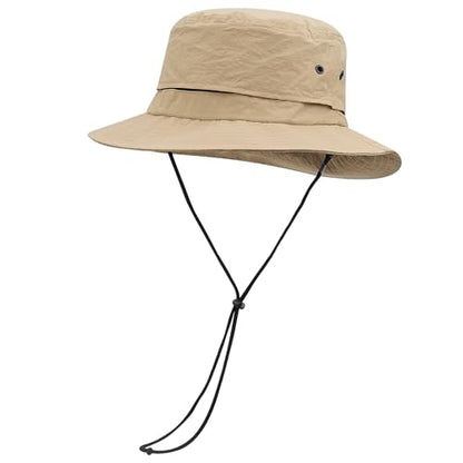 Croogo Sun Hats for Women UV Protection Summer Bucket Hat Waterproof Packable Fishing Hats Wide Brim Hiking Hat Gardening Hat - color: Afh02-khaki