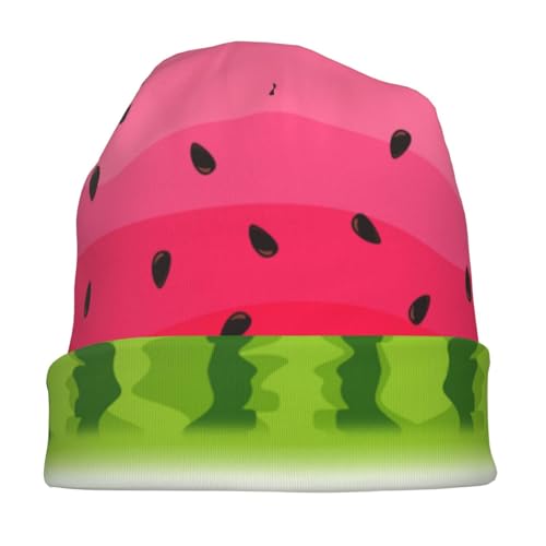 Beanie Hat for Men Women Slouchy Beanie Skull Sleep Cap Soft Lightweight Chemo Hat Stretch Cancer Headwear - color: Watermelon