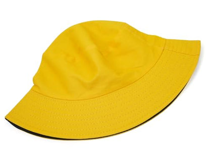DIYDECAL Summer Bucket Hat,Beach Sun Hat Double-Sided Fisherman Hat for Men Women - color: Yellow