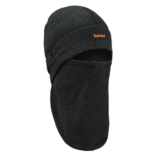 Timberland Men’s 2-in-1 Fleece Balaclava - Water Resistant, Convertible Hood with Face Cover, Soft Fleece for Cold Weather - color: Black