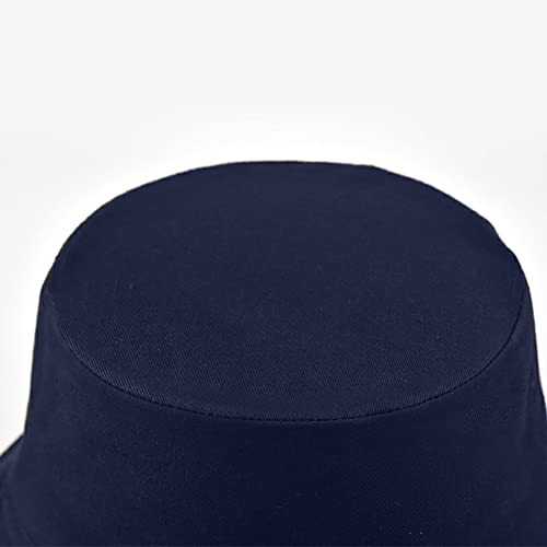 Unisex Bucket Hat Beach Sun Hat Aesthetic Fishing Hat for Men Women Teens, Reversible Double-Side-Wear - color: Navy Blue