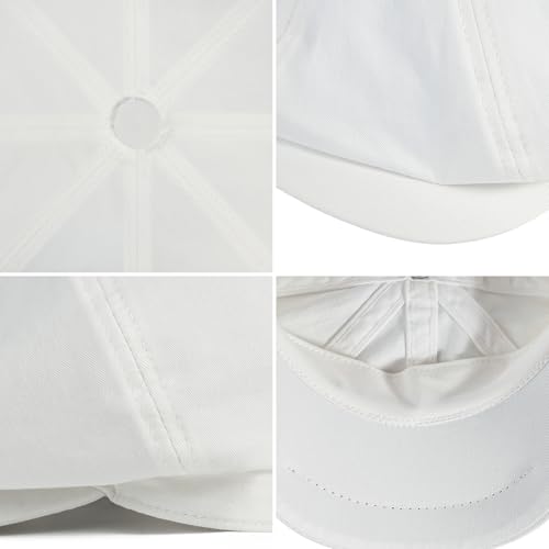 Toddler 8 Panel Cotton Newsboy Cap - color: White, size: 6-24 Months