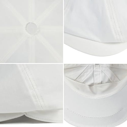 Toddler 8 Panel Cotton Newsboy Cap - color: White, size: 4-5T