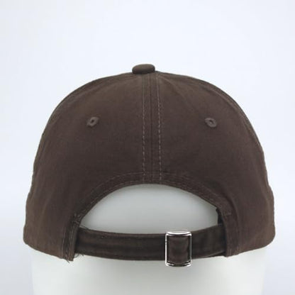 Washed Cotton Distressed with Heavy Stitching Adjustable Baseball Cap - color: Strap Brown