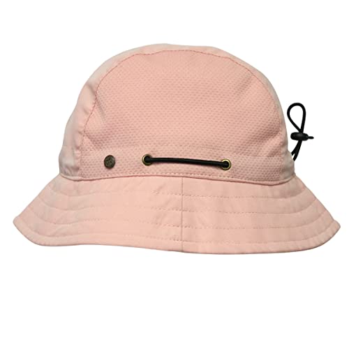 BUILTCOOL Adult Mesh Panel Bucket Cap – Boonie Hat for Fishing, Camping, and Kayaking - color: Millenial Pink, size: Large-X-Large