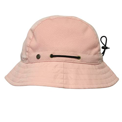 BUILTCOOL Adult Mesh Panel Bucket Cap – Boonie Hat for Fishing, Camping, and Kayaking - color: Millenial Pink, size: Large-X-Large
