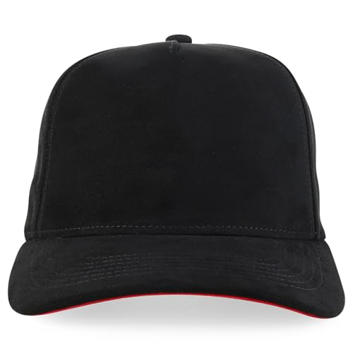 Trendy Apparel Shop 5 Panel Structured Soft Suede Snapback Ball Cap - color: Black