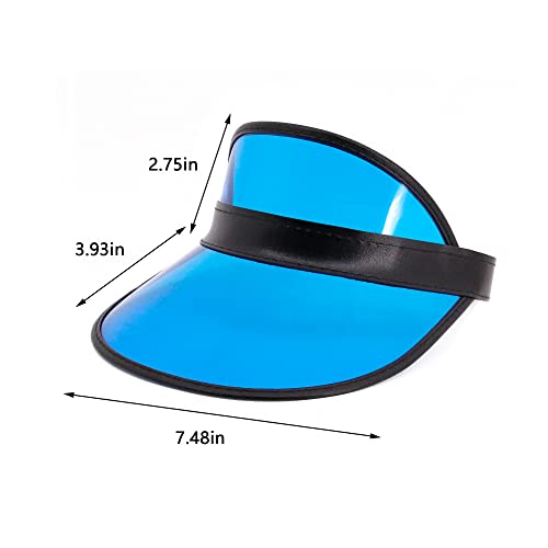 Giovacker Womens Mens PVC Clear Colorful Sun Visor Hats - color: Yellow + Blue + Red