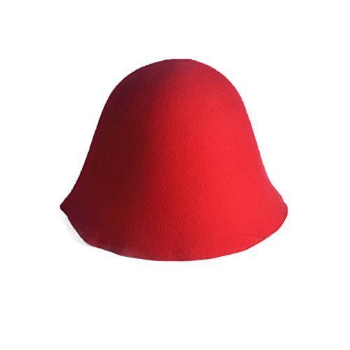 Wool Felt Cone Cloche Hood Millinery Hats Fascinators Block Base Body B107 - color: #9 Red