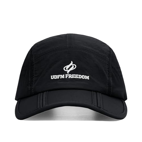 Clakllie Quick Dry 5 Panel Cap for Men Summer Folding Outdoor Hat Breathable Baseball Cap Unstructured Running Hiking Hats - color: Bs26zd01-black