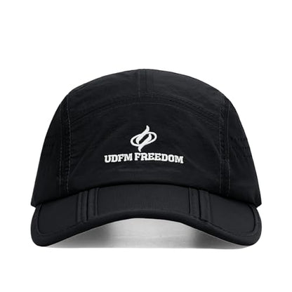 Clakllie Quick Dry 5 Panel Cap for Men Summer Folding Outdoor Hat Breathable Baseball Cap Unstructured Running Hiking Hats - color: Bs26zd01-black