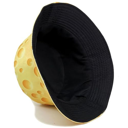 XYIYI Cute Bucket Hat Beach Fisherman Hats for Women Men Teen Girls - color: Yellow Cheese