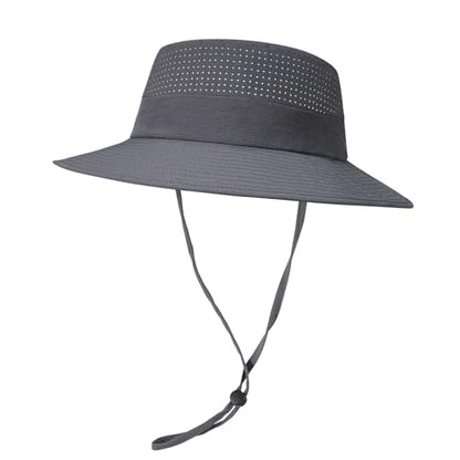 VOBOOM Unisex Wide Brim UV Protection Fishing Sun Hat - color: Dark Grey