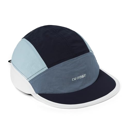 Clakllie Multicolor Short Brim Cap for Men Quick Dry 5 Panel Running Hat - color: Crsb09-navy/Gray