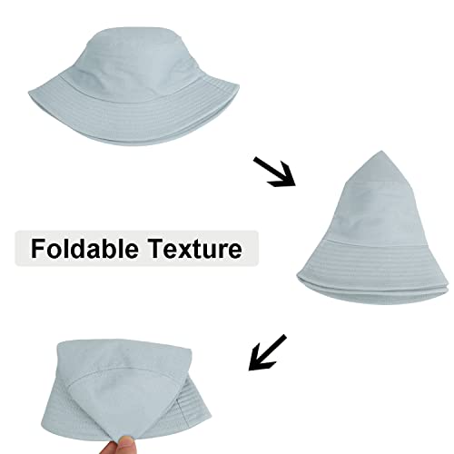 Wheebo Solid Color Bucket Hat for Women Summer Beach Fishmen Hat for Lady Adult Unisex Cotton Cap…… - color: A-sc-babyblue