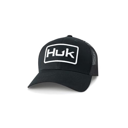 Mens Trucker Hat, Anti-Glare Snapback Fishing Hat for Men - color: Huk Logo - Black
